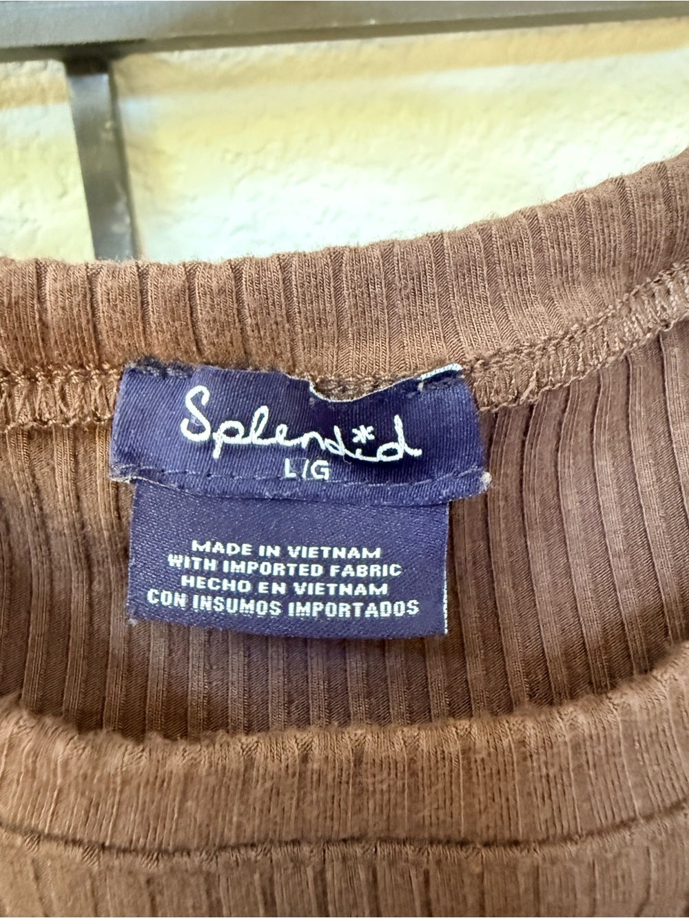 Splendid Ribbed Long-Sleeve Crewneck - Brown - Picture 3 of 3